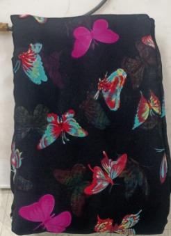 Women Saree Black Printed