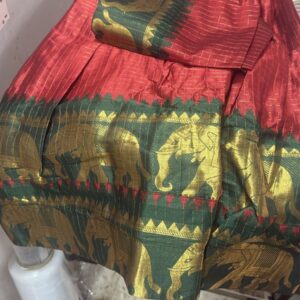 Women Maroon And Green Color Lehenga Choli