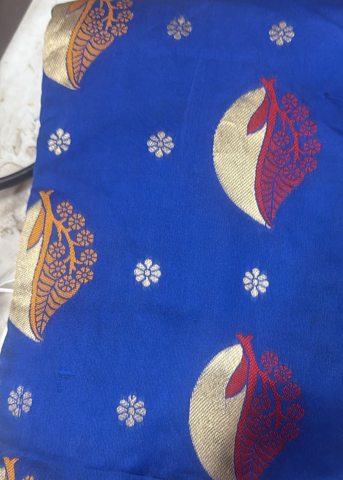 Women Saree Blue Color Flower Printed
