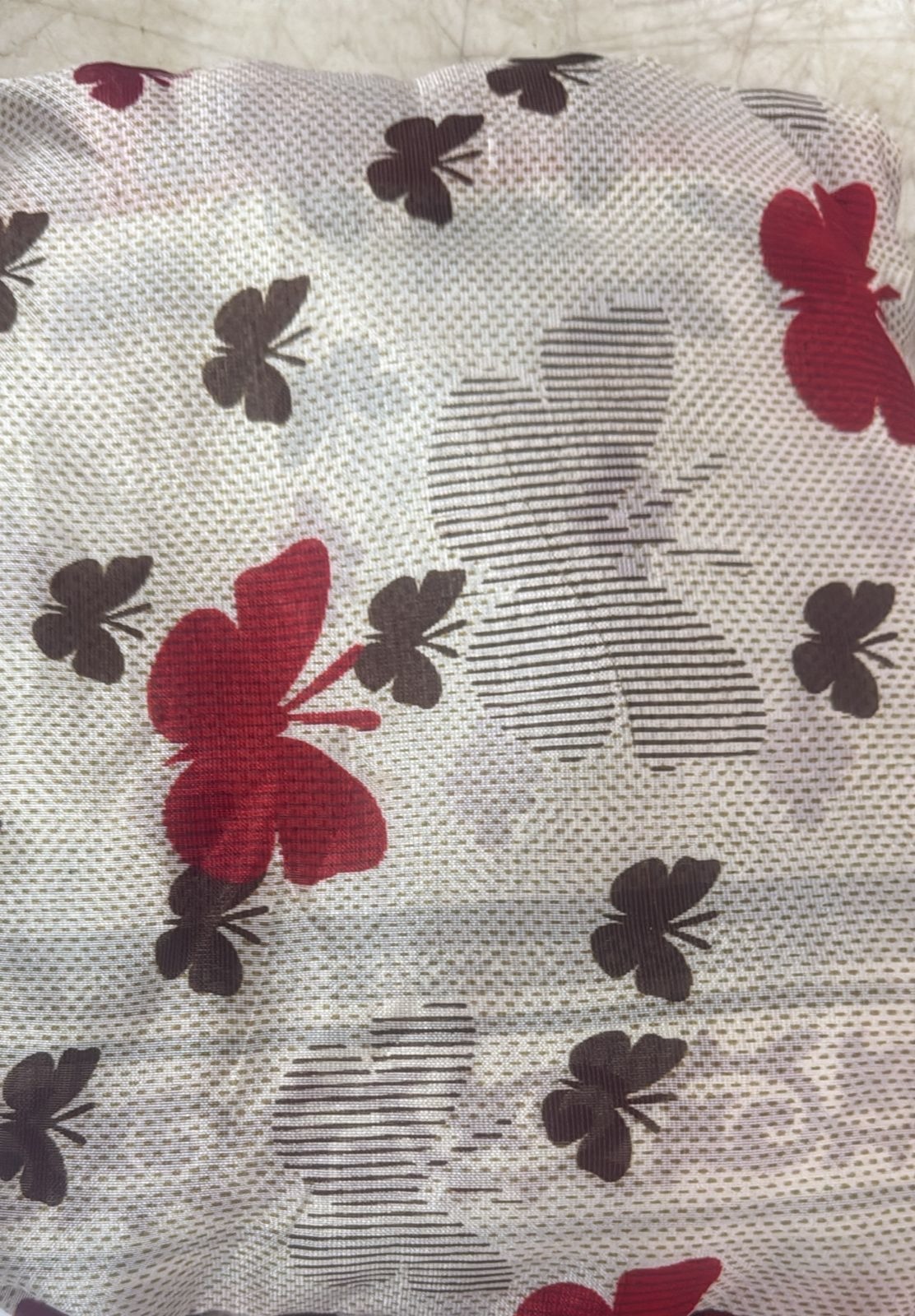 Multicolor Women Saree Butterfly Printed