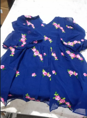 Blue Embroidered WomenS Top Size S