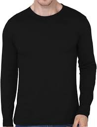 Black Color Full Sleeves T Shirt For Men Size Xl
