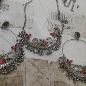 Womens Necklace With Earrings Silver