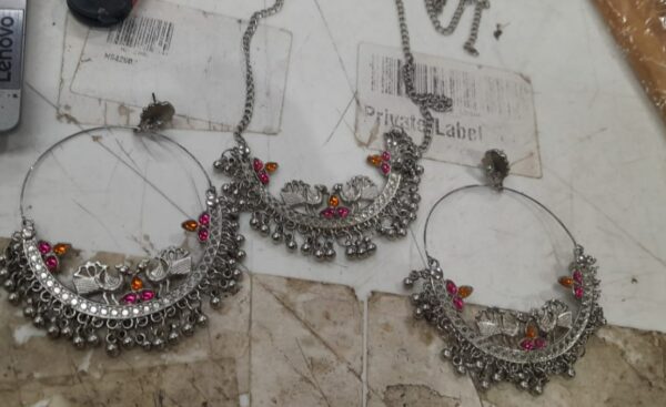 Womens Necklace With Earrings Silver