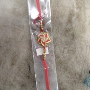 Fancy Rakhi Red Golden Color