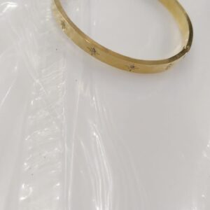 Round Diamond Gold Open Bracelet Kada For Women