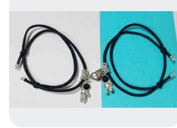 Astronaut Magnetic Couple Bracelet Black Thread For Men And Women