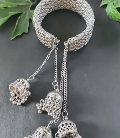 Silver Plated Oxidised Bracelet For Women