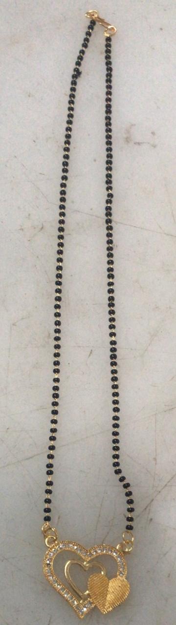 BLack Stone Gold Locket Mangalsutra
