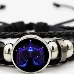 Zodiac Guardian Bracelet Black Leather Bracelet For Men And Women