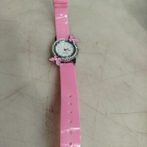 Silver And Pink Color Analog Watch For Women And Girls