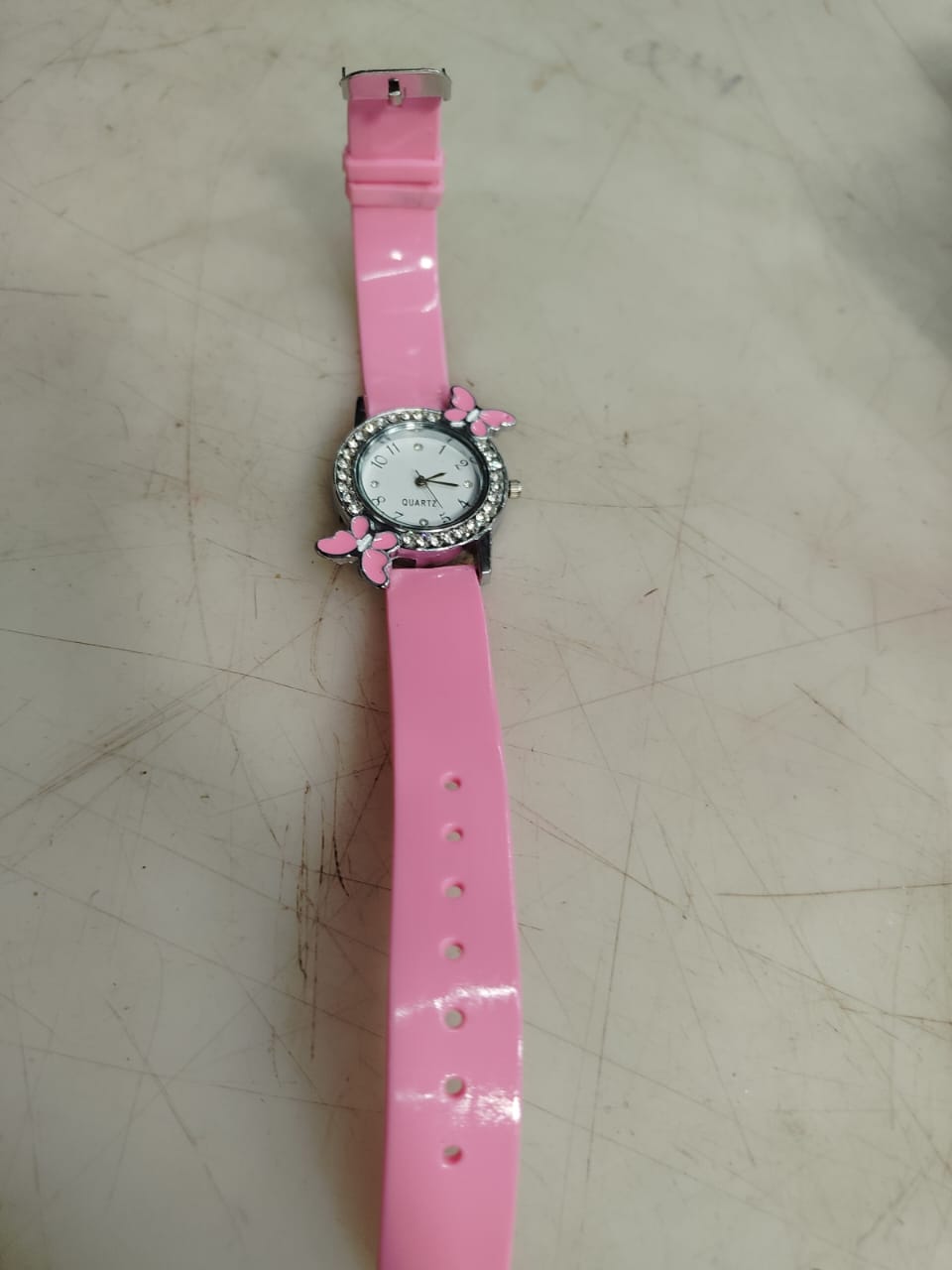 Silver And Pink Color Analog Watch For Women And Girls