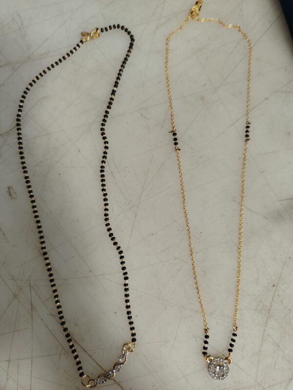 Black And Gold Colour Mangalsutra For Women Pack Of 2