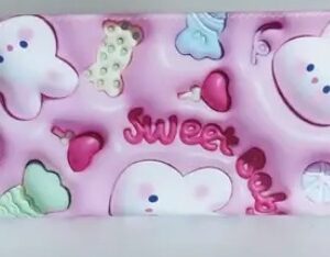 Cute Girls Long Wallet Coin Single Zipper Multicolour
