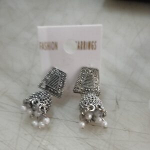 Tet Earring For Girls Oxidized Silver