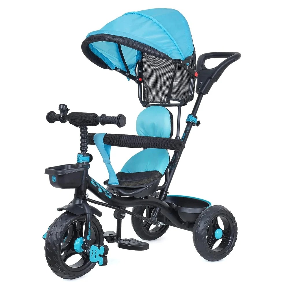 Baby Tricycle With Parental Control Pack Of 4 Multicolor