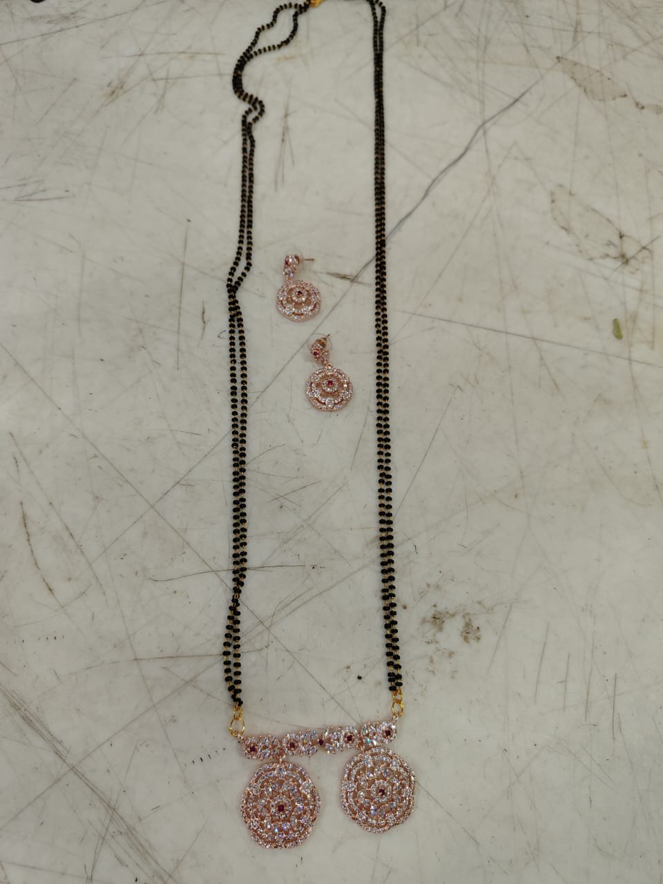 Mangalsutra With Ad Stone Pendant