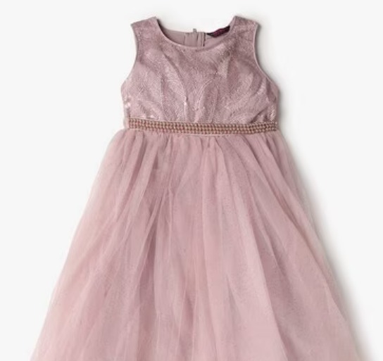 Kg Frendz Girls Embellished Fit Flare Dress Light Purple Size 2 To 3 Years