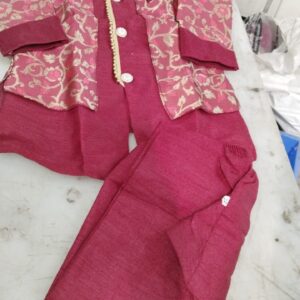 Maroon Color Printed Sherwani For Boys Festival Size 22