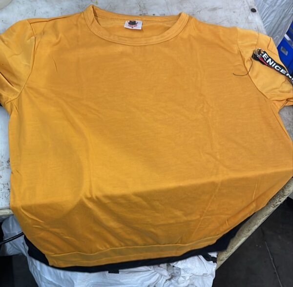 Men Yellow Colour Round Neck T Shirt Size S