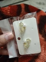 Gold Plated Fashionable Korean Butterfly Pearl Stud Earrings