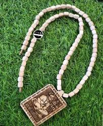 Wood Shri Jageshwar Dham Tulsi Kanthi Mala Original With Hanuman Locket 2 Pcs