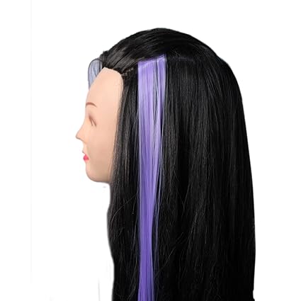 Baal Synthetic Straight Hair Extension Stripes For Women And Girls Purple Color