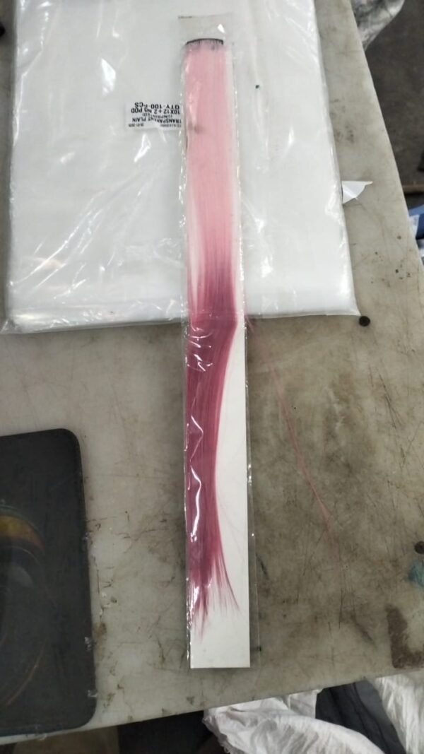 Baal Synthetic Straight Hair Extension Stripes For Women And Girls Pink Color