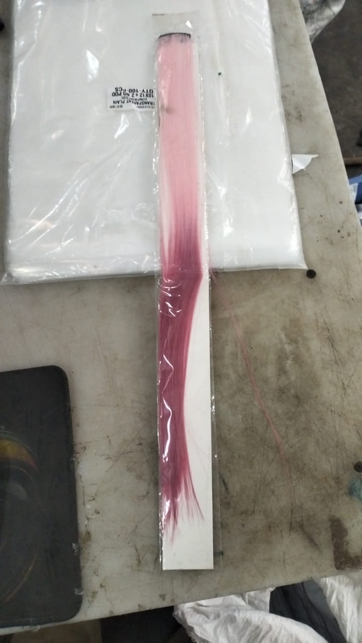 Baal Synthetic Straight Hair Extension Stripes For Women And Girls Pink Color