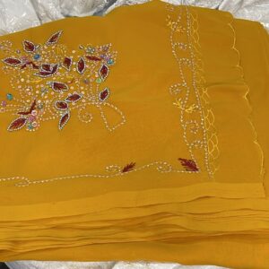 Women Yellow Printed Saree