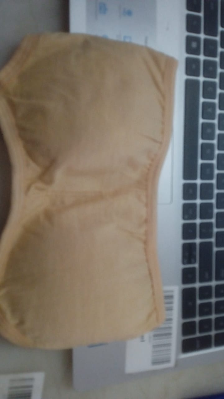 Woman Strap Fancy Padded Bra Cream Colour Size M