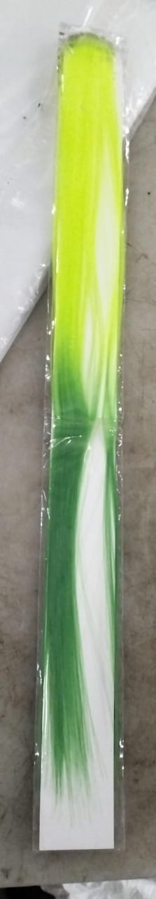 Baal Synthetic Straight Hair Extension Stripes For Women And Girls Parrot Green Dark Green