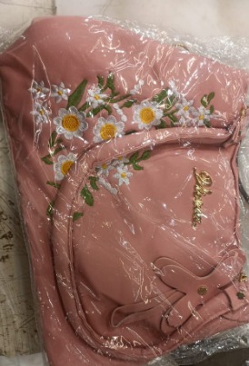 Women Handbag Peach Colour