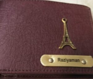 Brown Artificial Leather Personalized Naming Raziyaman Wallet For Men