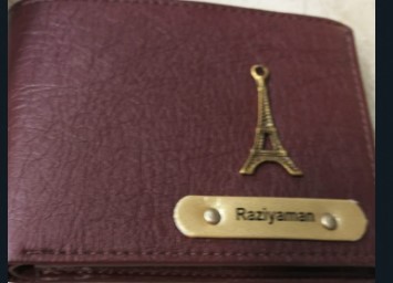 Brown Artificial Leather Personalized Naming Raziyaman Wallet For Men