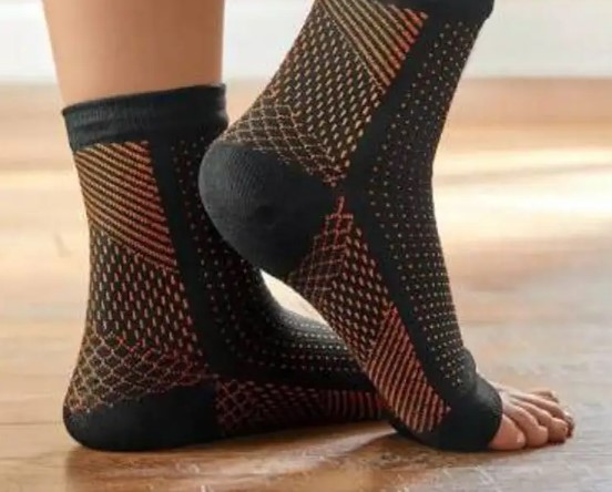 Black Printed Foot Sleeves Brace Support Palm