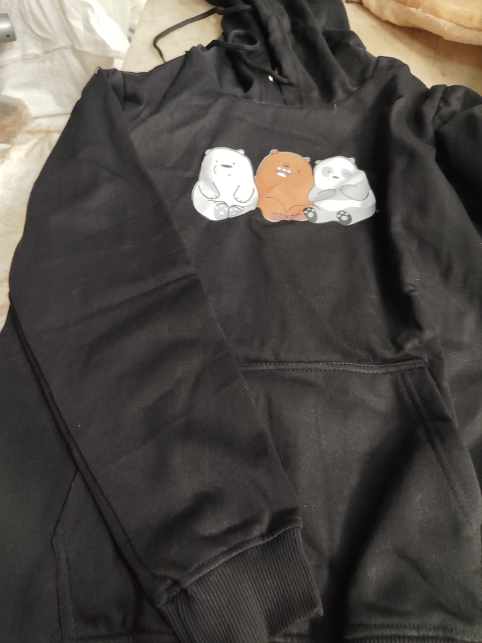 Glitzy Black Colour Hoodie For Women Size L