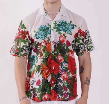 Rayon Bay Men Relaxed Floral Opaque Printed Casual Shirt Multicolour Size M