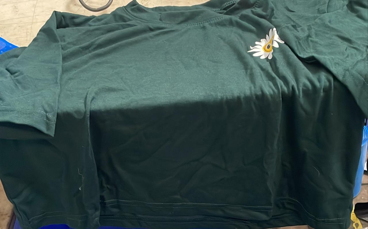 Women Green Printed Half Sleeve Top Size Xl