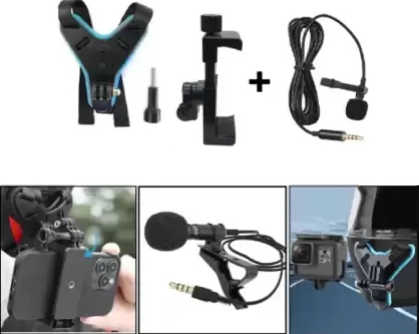 Bureau Helmet Strap Camera Mount And Mic Black