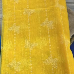 Women Plan Yellow Colour Unstitched Suit
