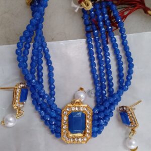 Necklace Set For Women Color Blue Golden