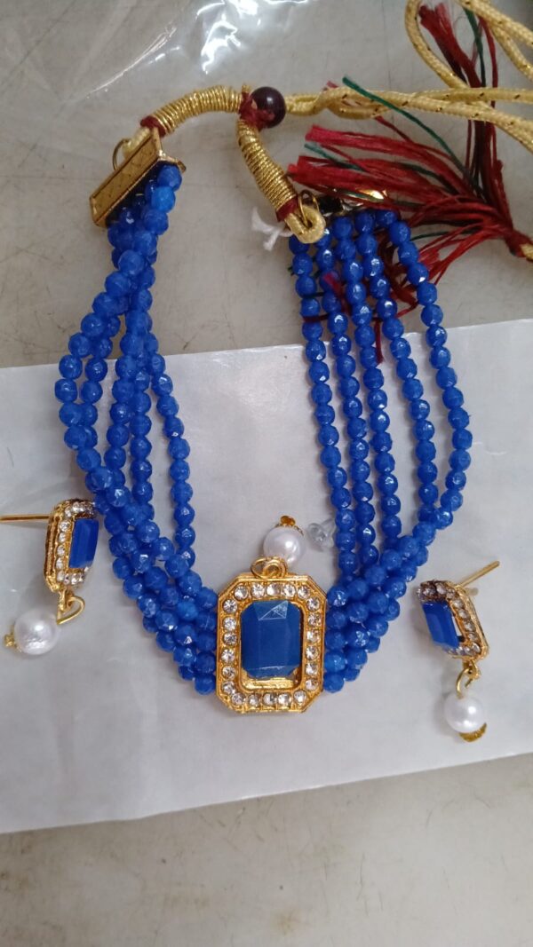Necklace Set For Women Color Blue Golden
