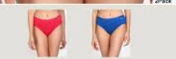 Fruit Of The Loom Blue And Pink Panty For Women Size M Pack Of 2
