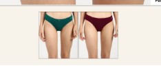 Fruit Of The Loom Green And Marrone Panty For Women Size Xxl Pack Of 2