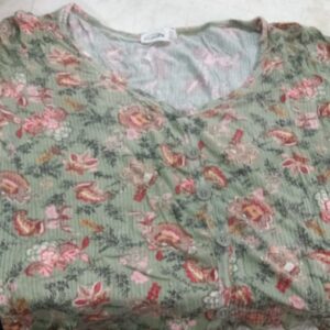 Olive Green Printed Womens Top Size L