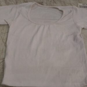 Women White Crop Top Size M