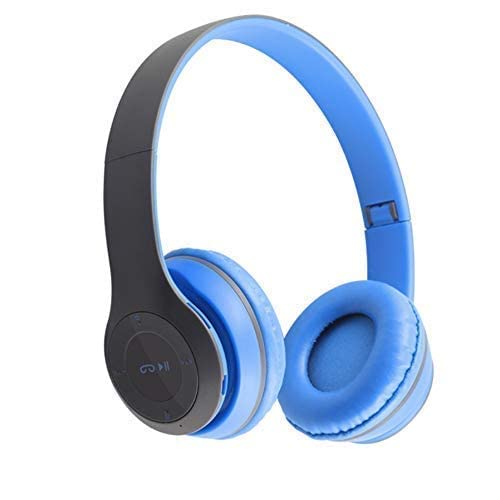 P47 Wireless Bluetooth On Ear Headphone With Mic Blue