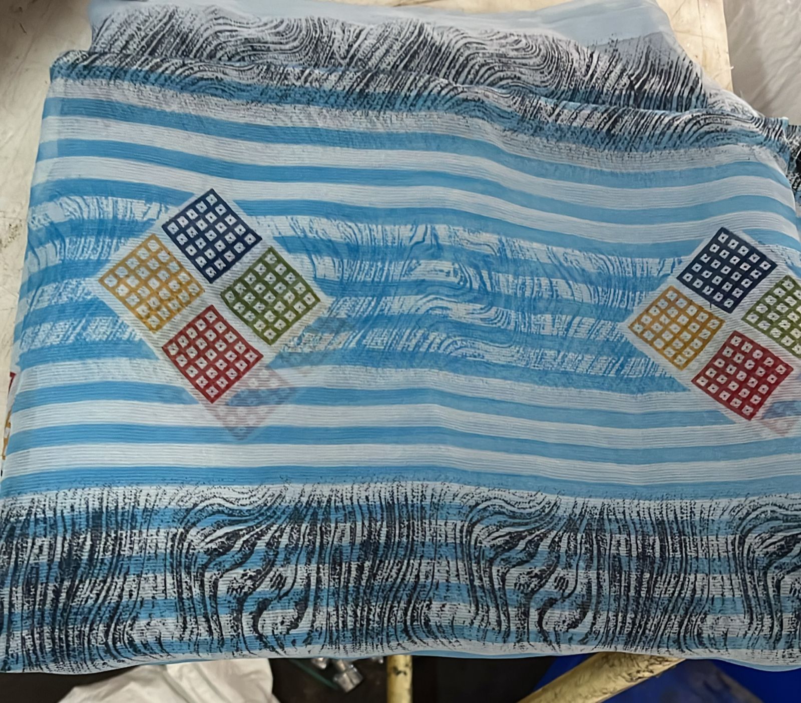 Women Light Blue Colour Banarasi Cotton Blended Saree