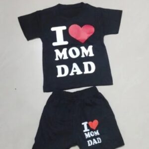Kids T Shirt And Short Set Black Colour Size Nb